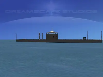 USS Monitor Ironclad 3D model