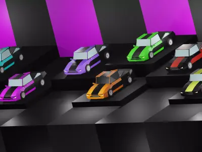 Lowpoly Vehicles - Part 2 - Sport Cars Low-poly 3D model