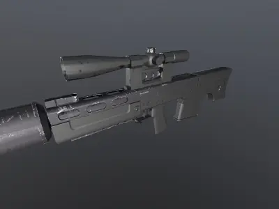 VSSK sniper rifle Free low-poly 3D model