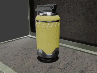 Futuristic grenade 2 Low-poly 3D model