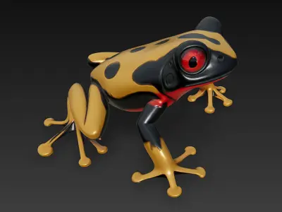 Frog Poisonous Realistic 3D Model Basic - Low Poly Realistic Low-poly 3D model