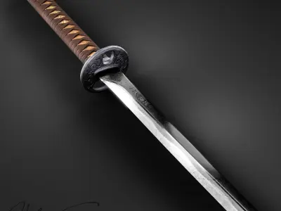 Shinji Katana Low-poly 3D model