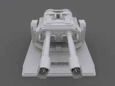 Flame Turret Low-poly 3D model
