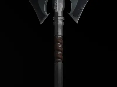 Two-faced Great axe Low-poly 3D model