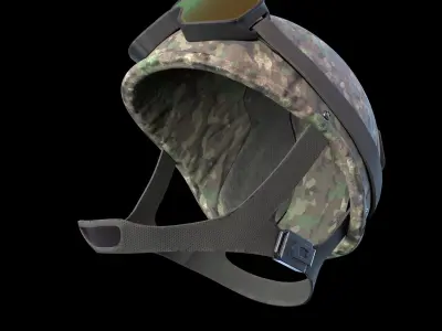 MILITARY Game Ready  Tactical Helmet with Visor Glasses Low-poly Low-poly 3D model