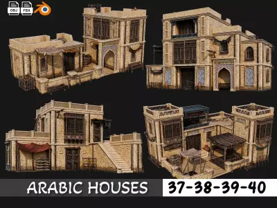 37-40 - Arabic Houses 4K Low-poly 3D model