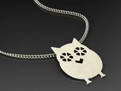 minimalist animal owl pendant Free 3D print model