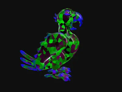 Crystal Parrot Low-poly 3D model