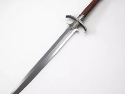 Detailed Fantasy Medieval Longsword 3D model