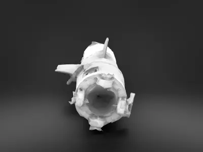 Destroyed OTR-21 SS-21 Scarab Tochka-U P2 Photoscan Game Ready Low-poly 3D model