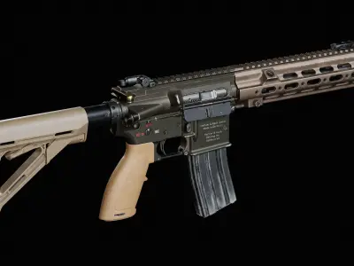HK416 SMR Low-poly 3D model