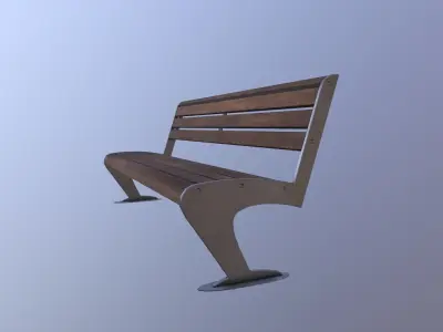 Bench Low-poly Game Ready Model wooden Low-poly 3D model