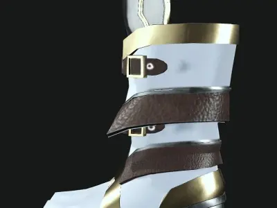 DTS-Model02-Boots1C armored boots - gold Low-poly 3D model