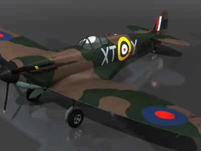 SPITFIRE MK IA 603rd Squadron Low-poly 3D model