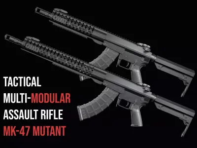 Modular assault rifle Mk47 mutant ar-15 modul  Low-poly 3D model