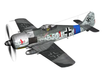 Focke Wulf - FW190 A8 - Red 1 3D model