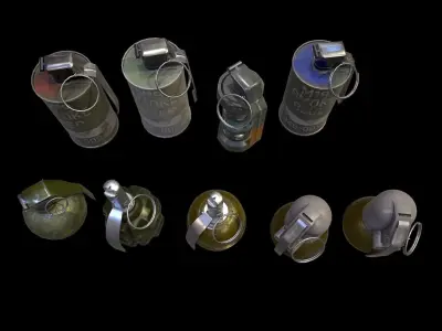 Grenades Pack Low-poly 3D model