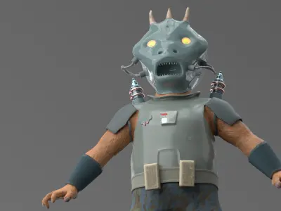 Grondo character from star wars clone wars Free low-poly 3D model