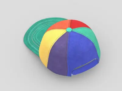 Colorful Hat Low Poly PBR Realistic Low-poly 3D model
