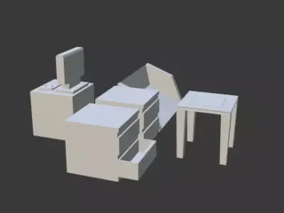 Living Room Furniture Set Free low-poly 3D model
