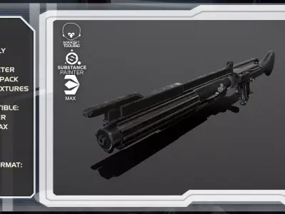 Star wars dc-15c blaster Low-poly 3D model