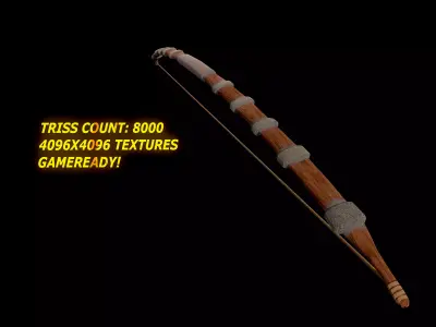 lowpoly Native American bow Low-poly 3D model