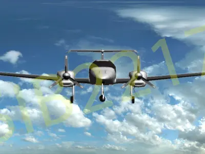 Diamond DA42 Low-poly 3D model