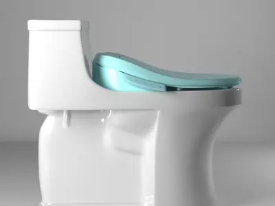 Toilet with seat 3D model