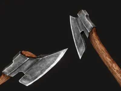 Goosewing Hewing Axe Low-poly 3D model