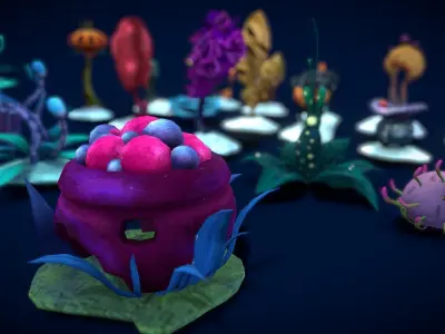 Cartoon Seaweed 12 Low-poly 3D model