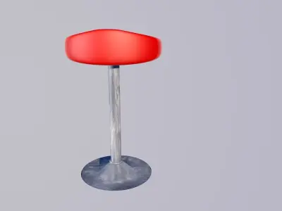 Leather bar stool 3D model