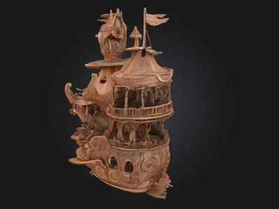 Nautical Fantasy Dwelling Whimsical Home by the Sea 3D model