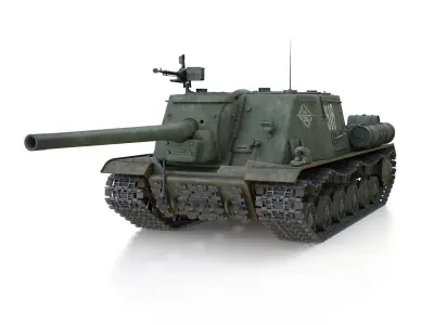 ISU-122 - 316 - Soviet heavy self-propelled gun 3D model