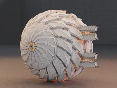 Sphere Robot - SBot-02 Low-poly 3D model