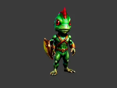 Iguana Man Low-poly 3D model