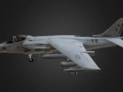 Harrier Jet Fighter Low-poly 3D model