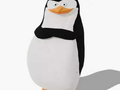 Skipper from Penguins of Madagascar Low-poly 3D model