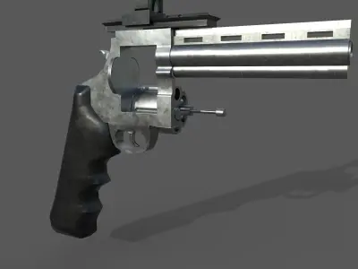 model low poly revolver Low-poly 3D model