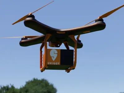 Package Delivery Drone Low-poly 3D model