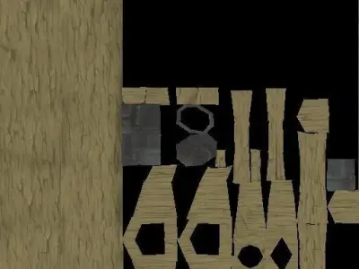 Melee Weapon Wood Sword Low Poly Game Ready Low-poly 3D model