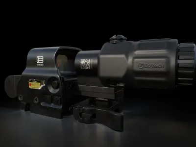 EOTech HHS1 EXPS3-0  Scope G33 Lowpoly GameReady 3d model Low-poly 3D model