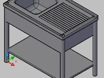 Industrial kitchen sink Free 3D model