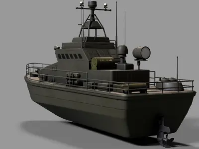 Historical Patrol Boat Low-poly 3D model