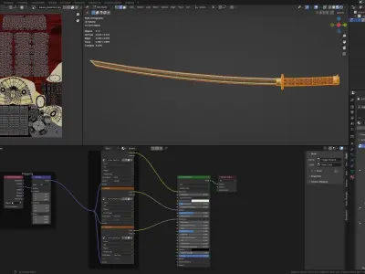 Free Low Poly Katana Game Ready PBR Sword Free low-poly 3D model