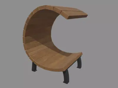 Low Poly Bench 011 Low-poly 3D model