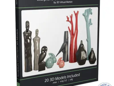 Sculpture Collection modern sculptures and figurines 3D model