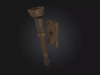Torch Holder Medieval Illumination Support 3D model