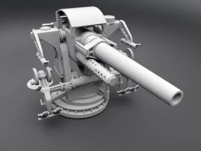 5 inch 25 caliber AA scale model 3D print model