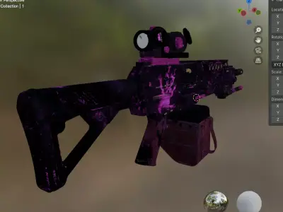 gun machine 1 Low-poly 3D model