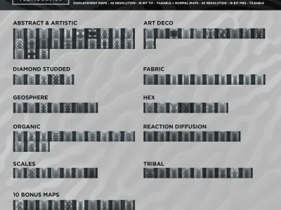 100 Tileable Displacement And Alpha Patterns Part 2 Texture